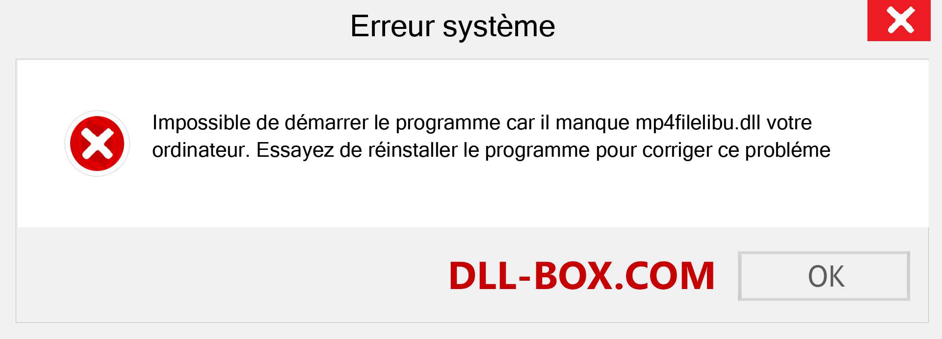 Le fichier mp4filelibu.dll est manquant ?. Télécharger pour Windows 7, 8, 10 - Correction de l'erreur manquante mp4filelibu dll sur Windows, photos, images